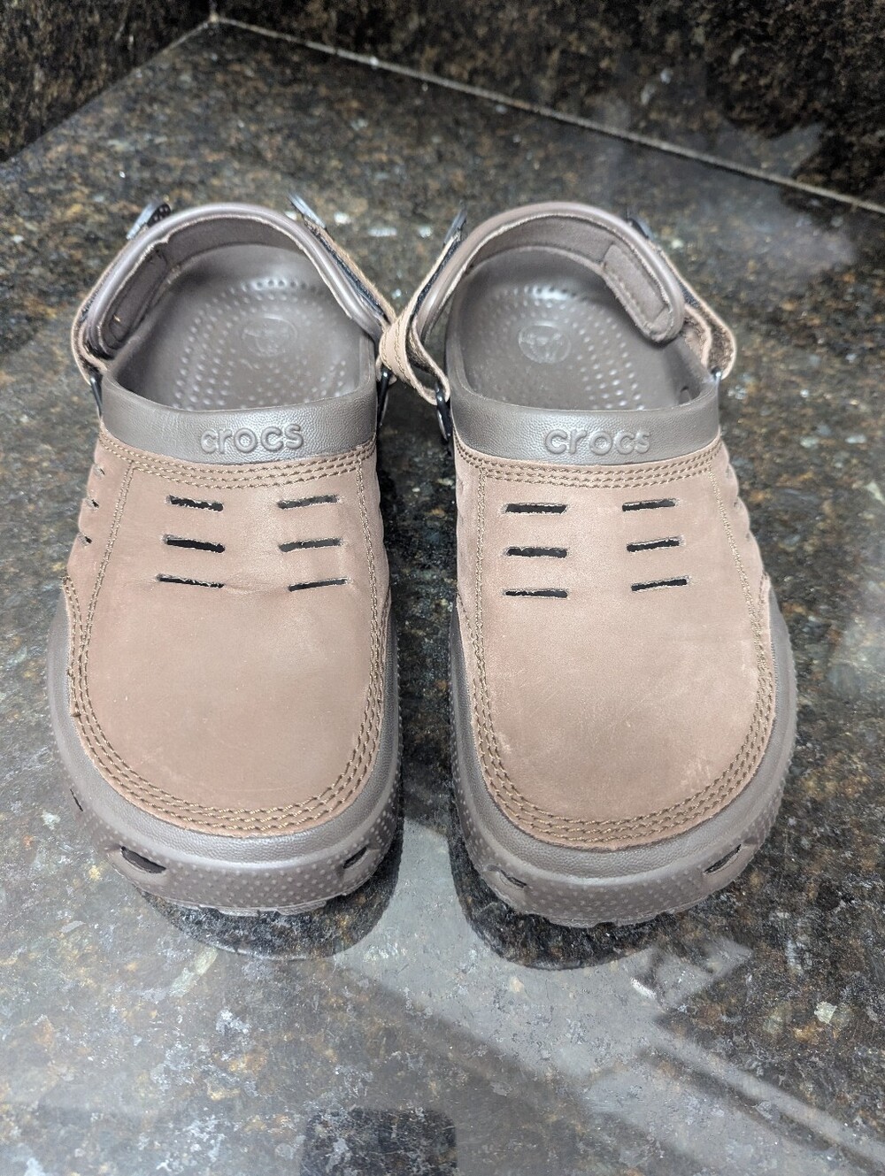 Crocs Classic Yukon Vista II Clogs Brown Faux Leather
